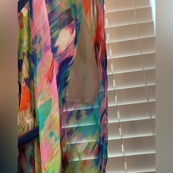 NEW designer multicolored flowy dress (knee length) - Picture 6 of 7